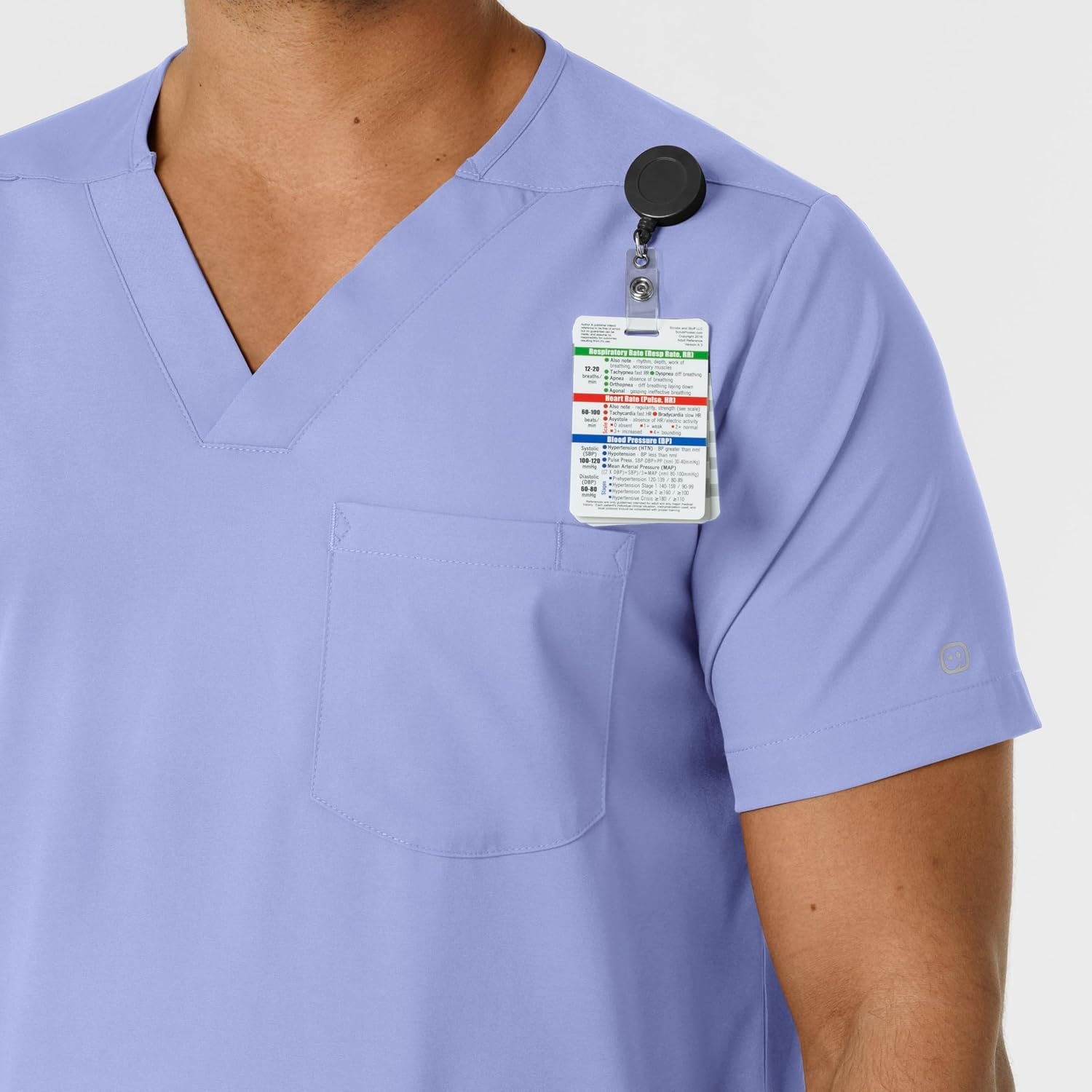 Wink Boundless Men’s Multi Pocket V-Neck Scrub Top(Ceil Blue)