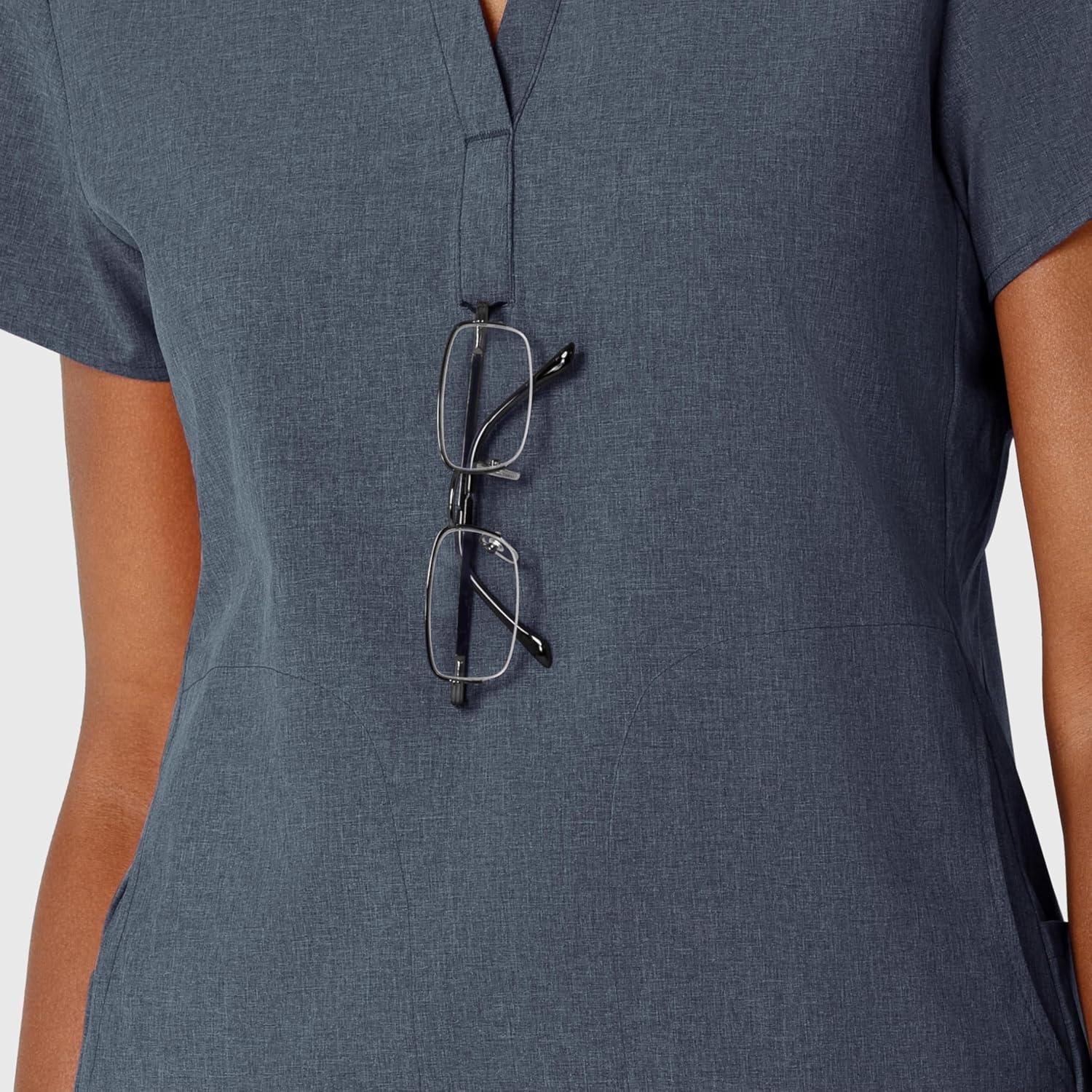 Wink Renew Women’s Mandarin Collar Scrub Top(Navy Heather)