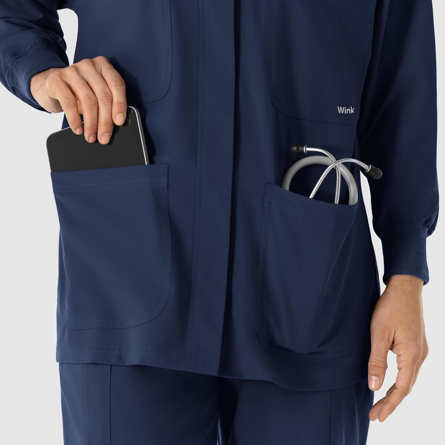 WINK Women’s Women’s Scrub Shirt Jacket(Navy)