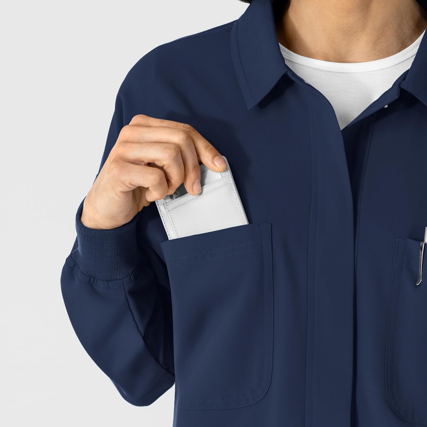 WINK Women’s Women’s Scrub Shirt Jacket(Navy)