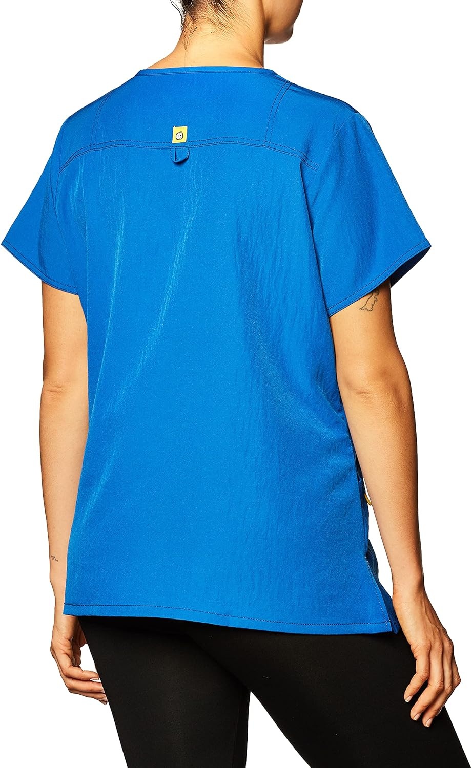 WonderWink Women’s Scrubs Four Way Stretch Sporty V-Neck Top, Navy, Large