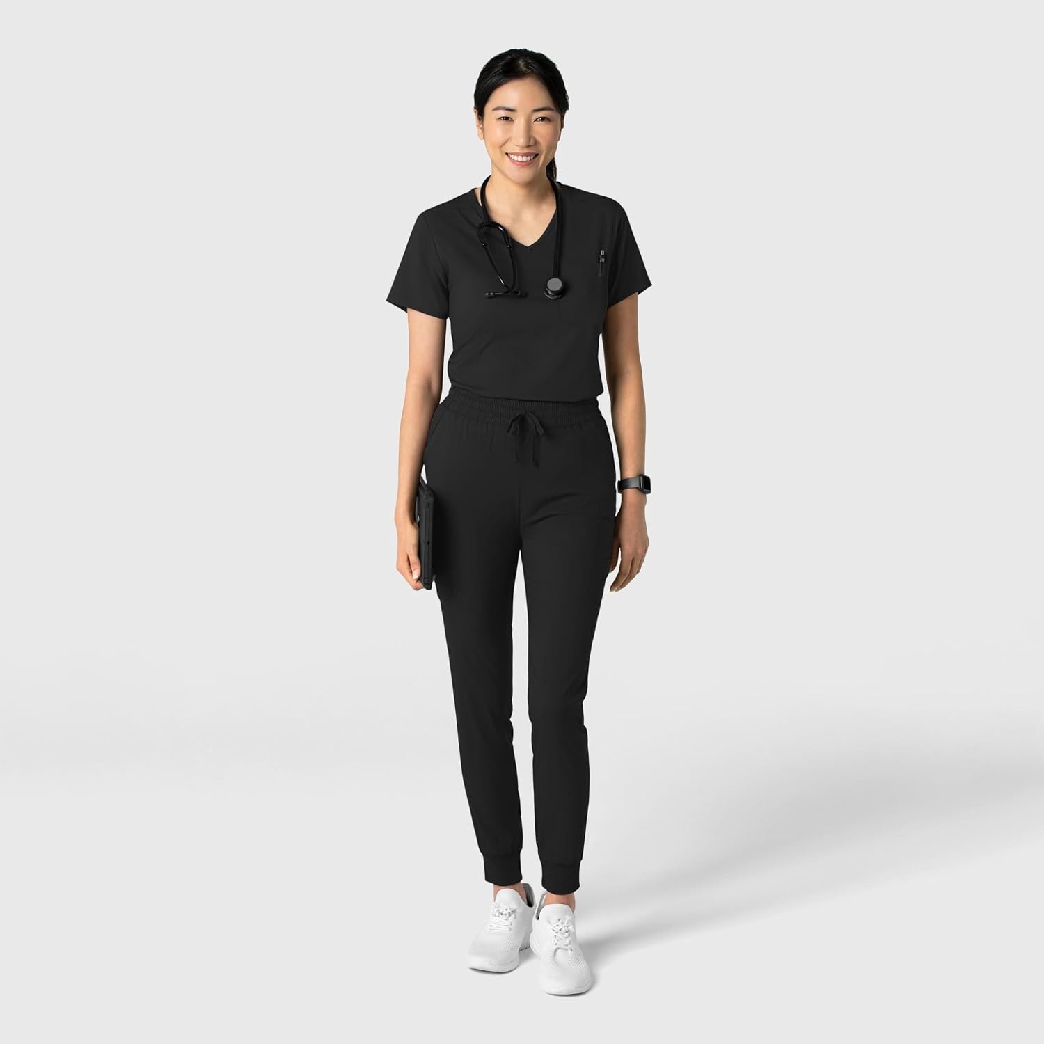 Wink Boundless Women’s Tuck-in Scrub Top(Black)
