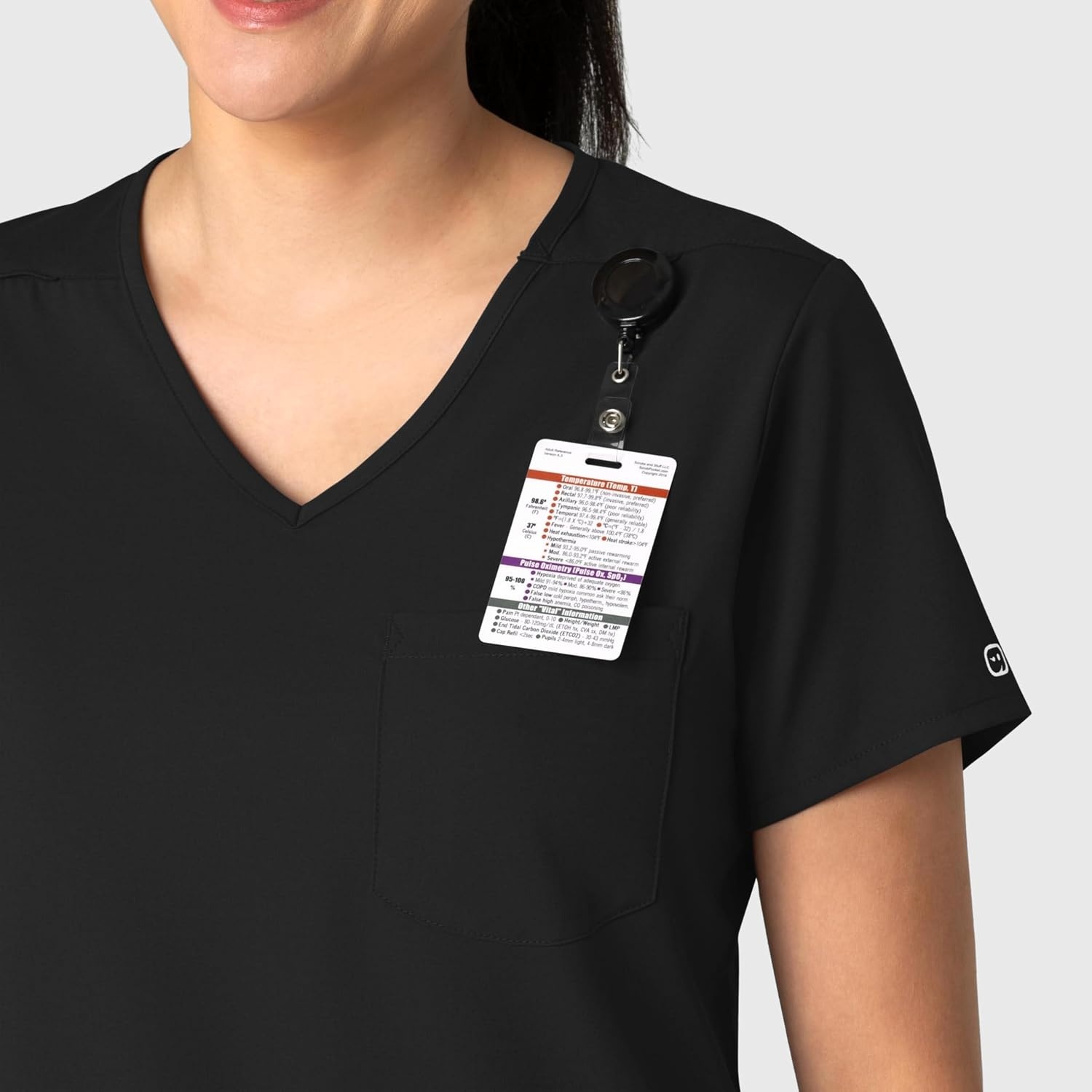 Wink Boundless Women’s Tuck-in Scrub Top(Black)