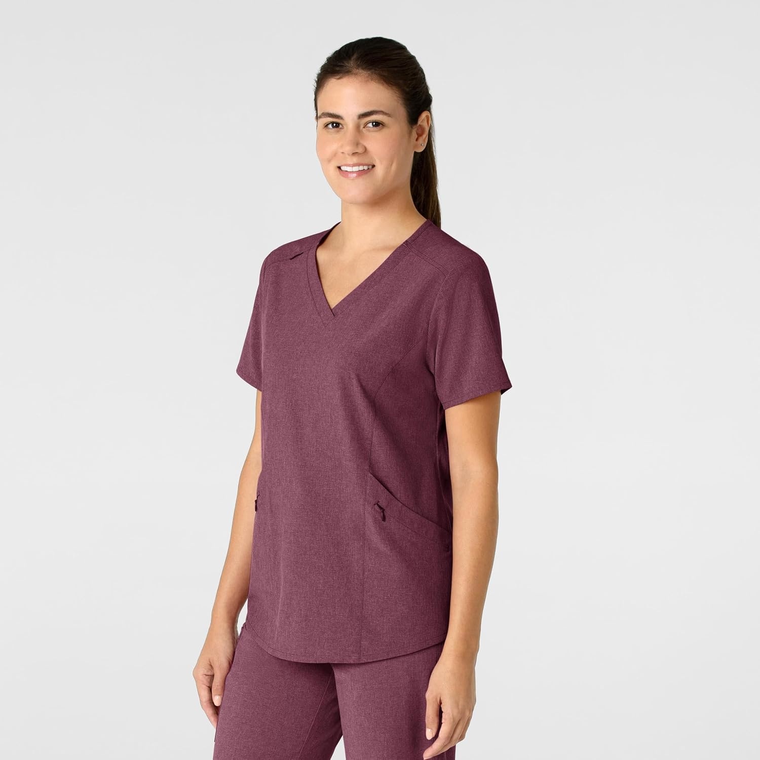Wink Renew Women’s V-Neck Scrub Top(Wine Heather)