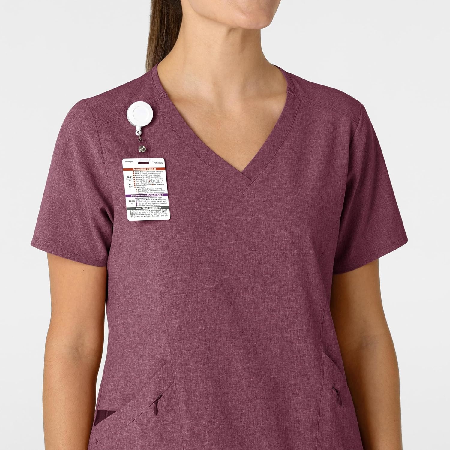 Wink Renew Women’s V-Neck Scrub Top(Wine Heather)