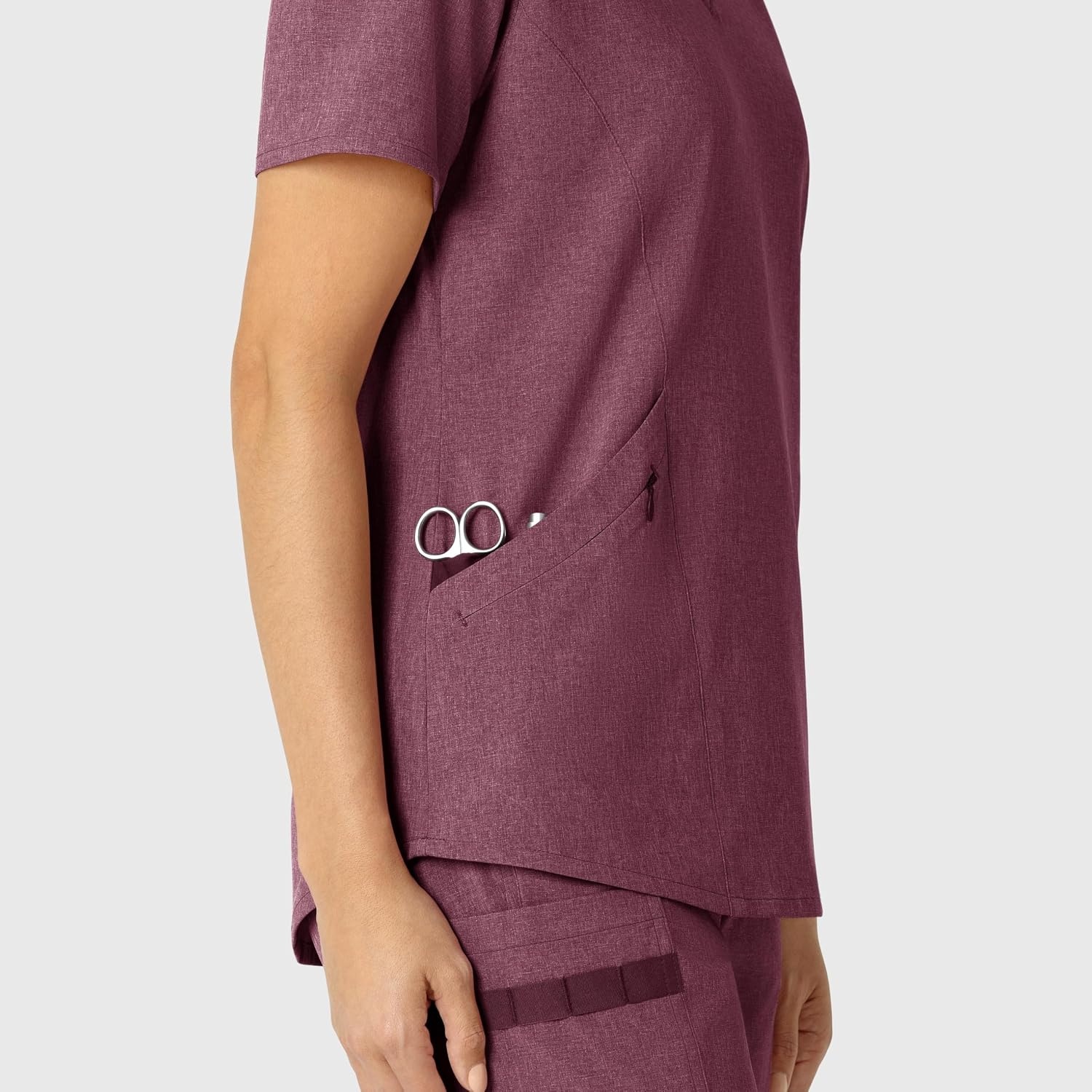 Wink Renew Women’s V-Neck Scrub Top(Wine Heather)