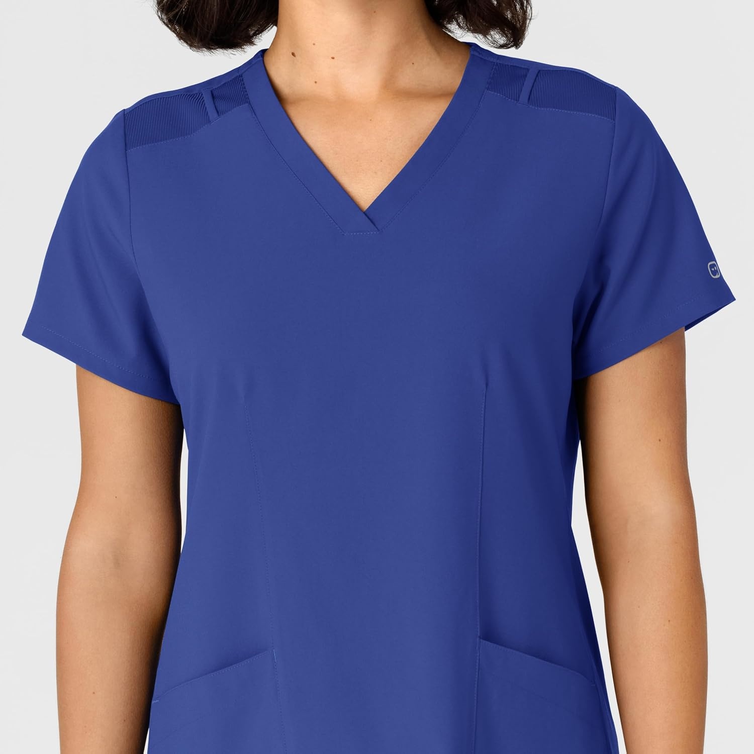 WINK Women’s Women’s Flex-n-reach Side Panel V-neck Scrub Top(Galaxy Blue)