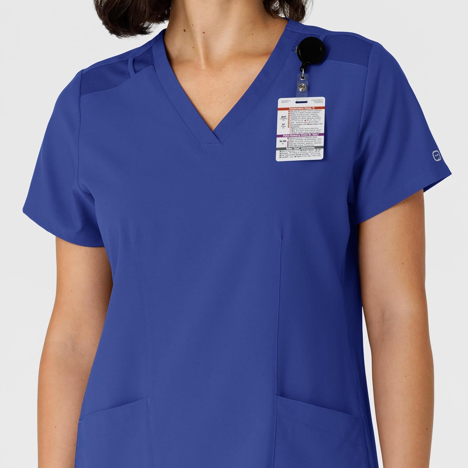 WINK Women’s Women’s Flex-n-reach Side Panel V-neck Scrub Top(Galaxy Blue)