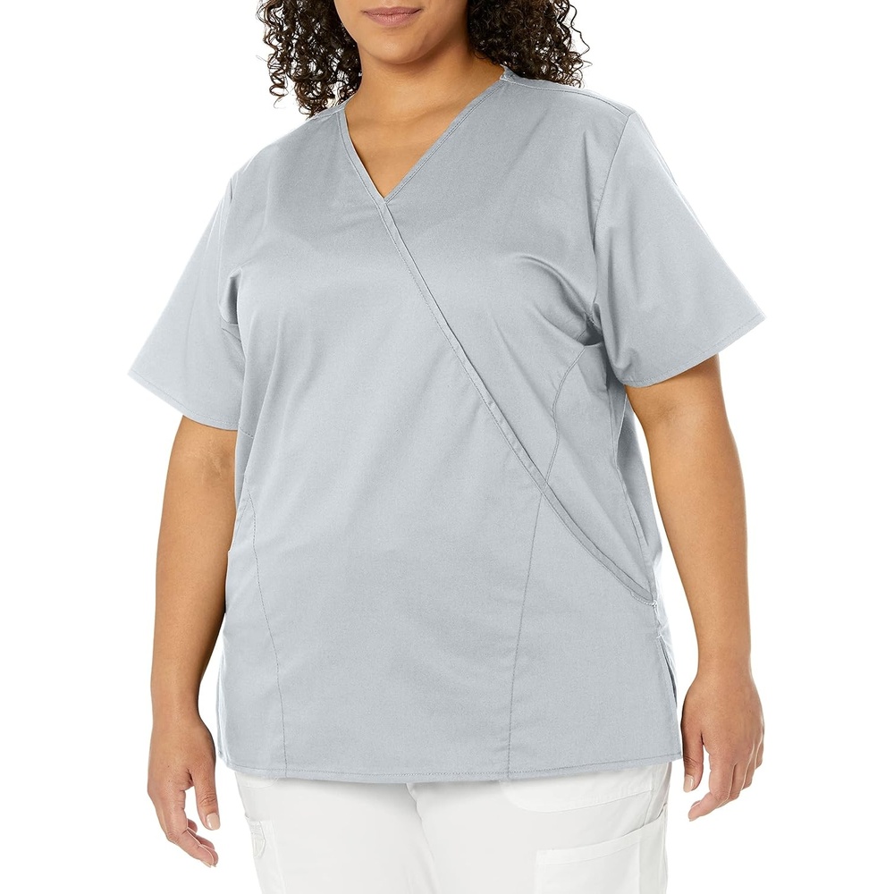 Wink W123 Women’s Mock Wrap Scrub Top(Grey)