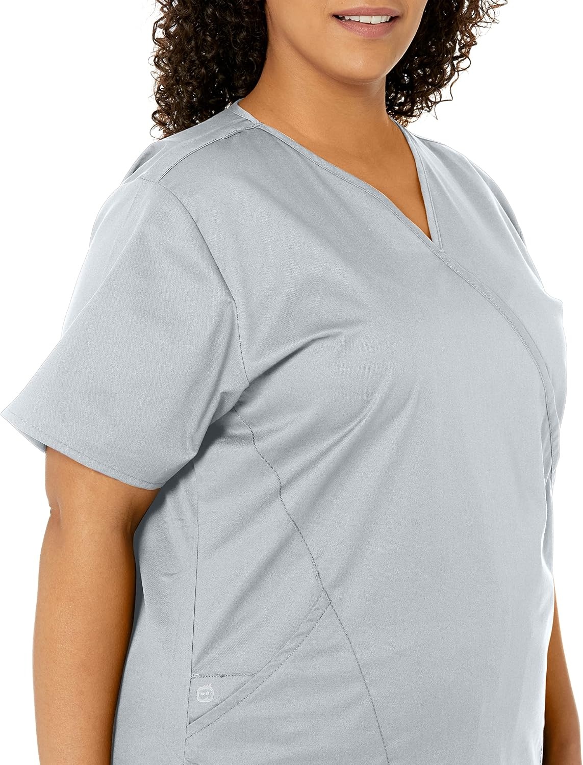 Wink W123 Women’s Mock Wrap Scrub Top(Grey)