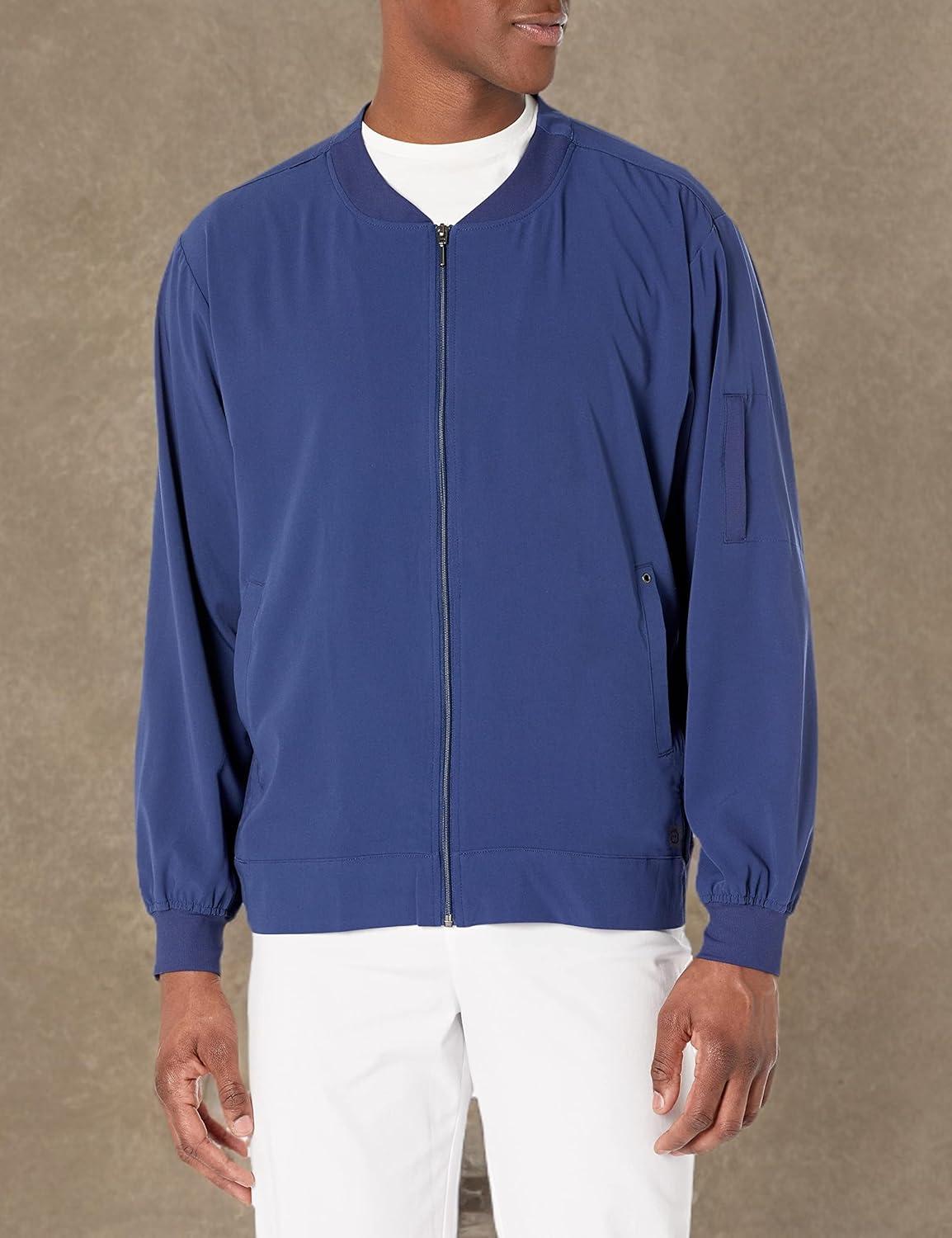 WonderWink Mens Zip Bomber Jacket(Navy)