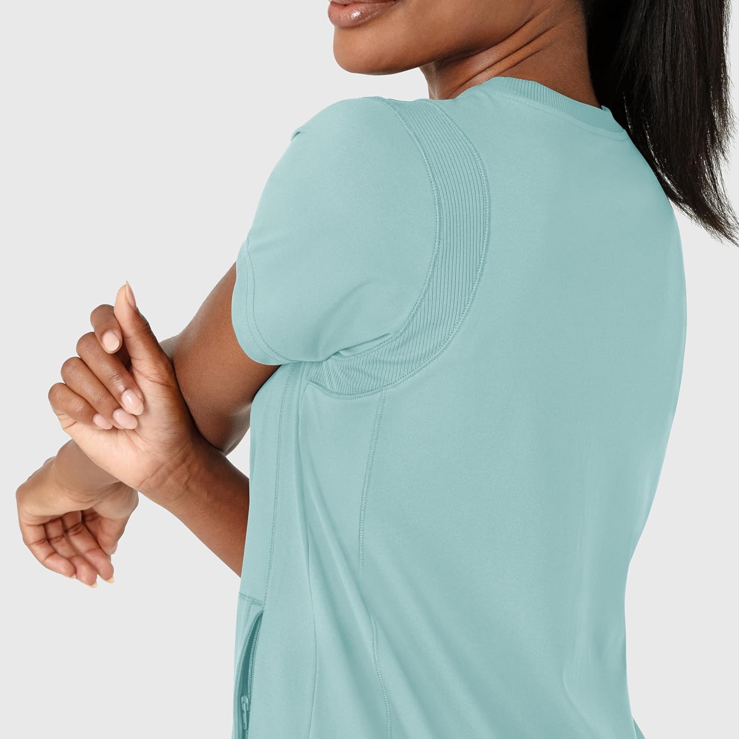 Wink Renew Women’s Flex-n-Reach Crew Neck Scrub Top(Coastal Blue)