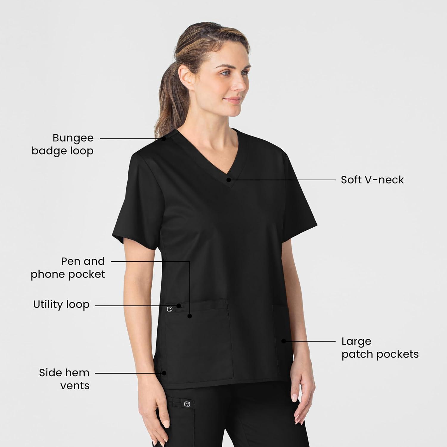 Wink WonderWORK Scrubs for Women, V-Neck Scrub Tops