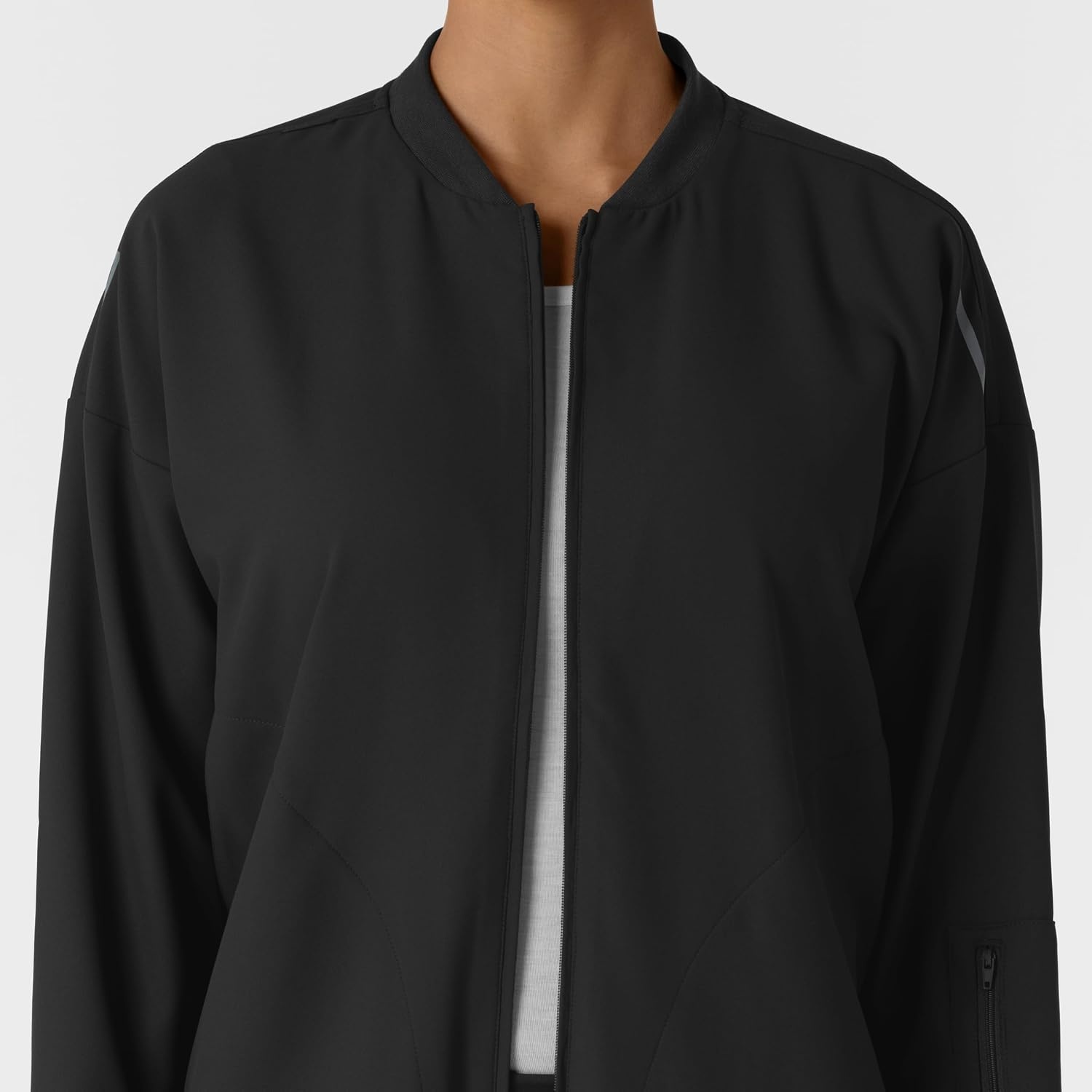 WINK Layers Women’s Bomber Scrub Jacket(Black)