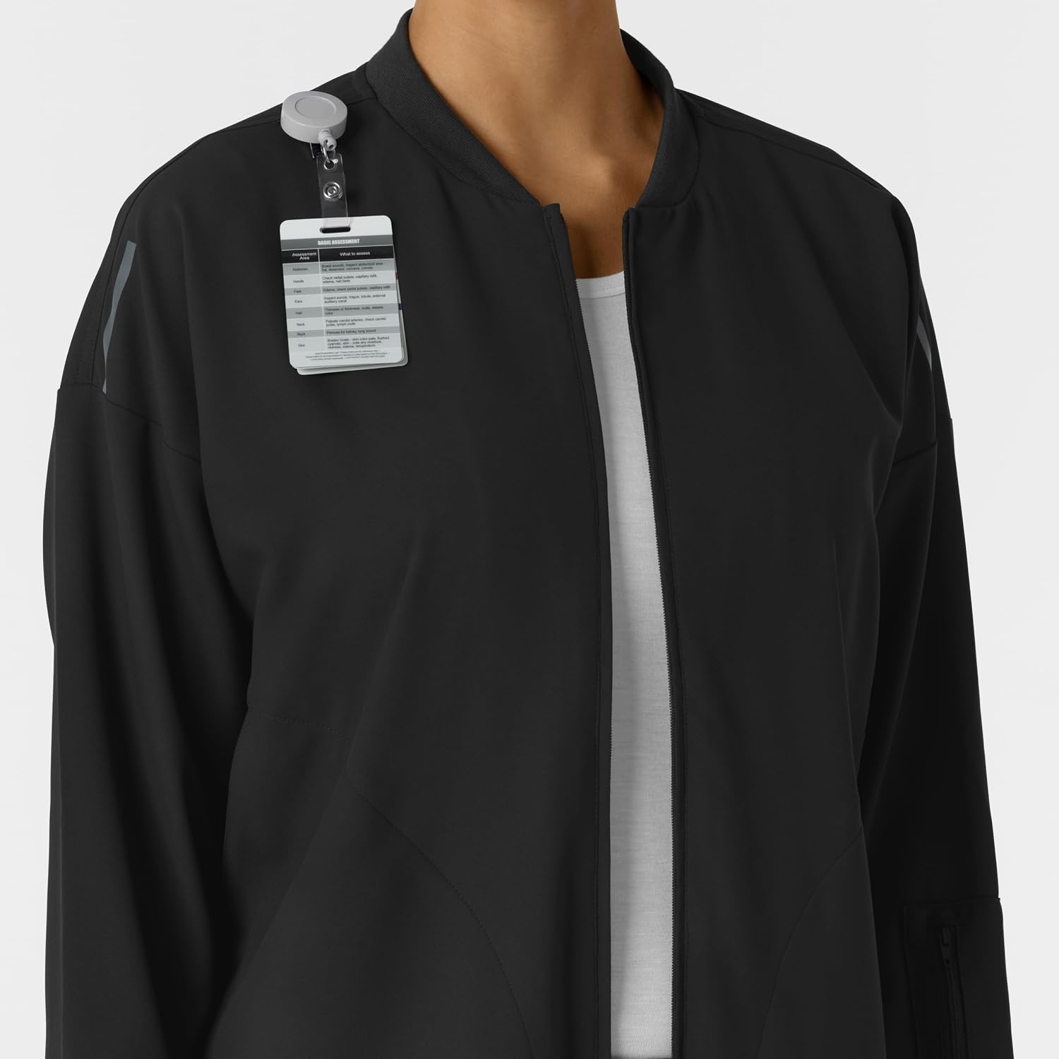 WINK Layers Women’s Bomber Scrub Jacket(Black)