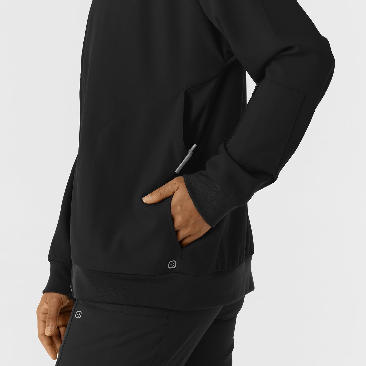WINK Layers Women’s Bomber Scrub Jacket(Black)