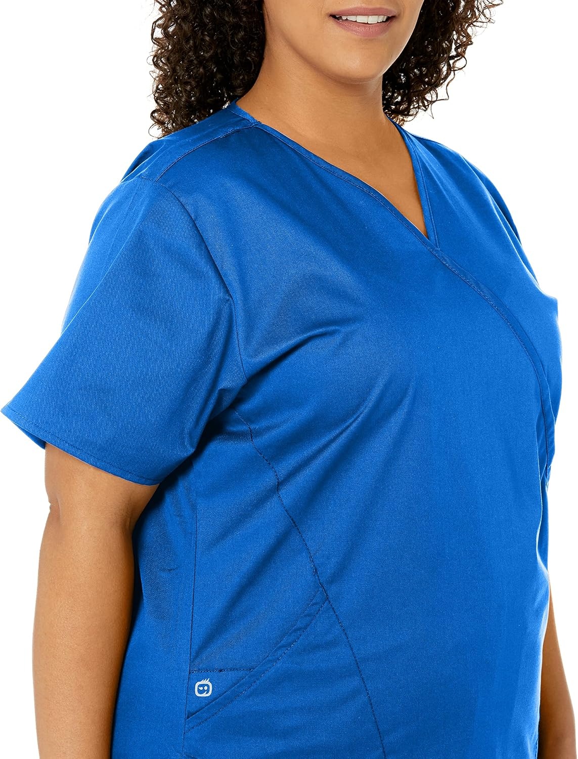 WINK WonderWORK Women’s Mock Wrap Scrub Top(Royal)