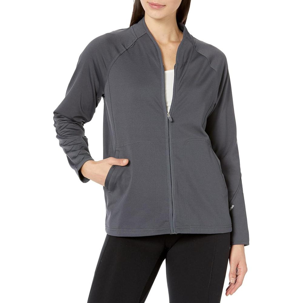 WonderWink womens Fleece Full-zip Jacket(Pewter)