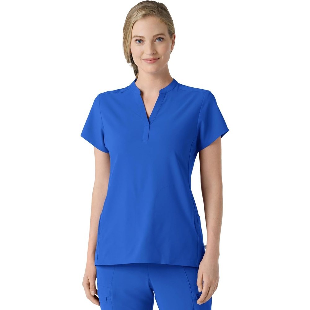 Wink Renew Women’s Mandarin Collar Scrub Top(Royal)
