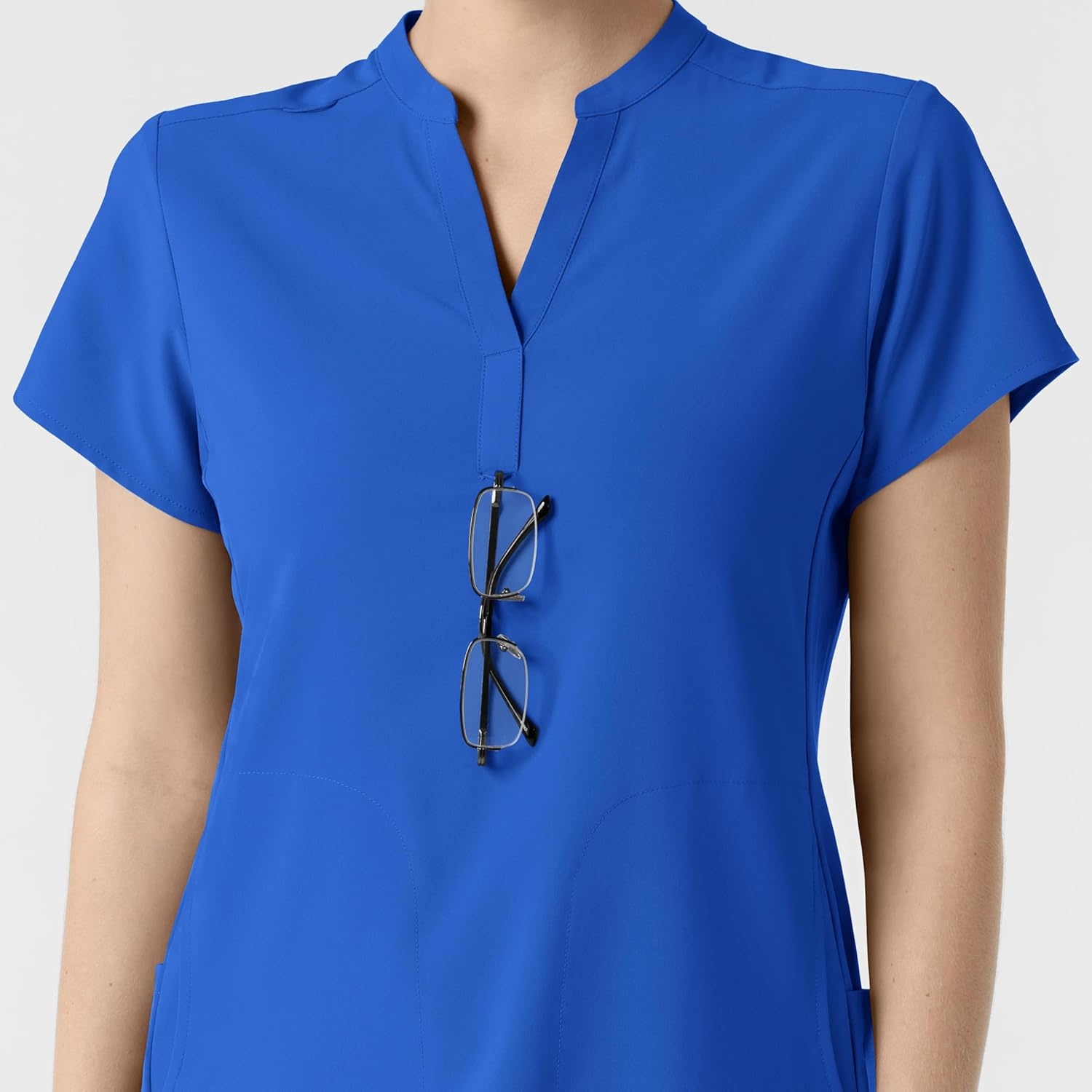 Wink Renew Women’s Mandarin Collar Scrub Top(Royal)