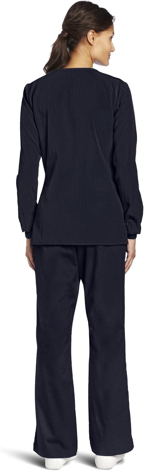 WonderWink Women’s Four-Stretch Sporty Button Front Scrub Jacket(Navy)
