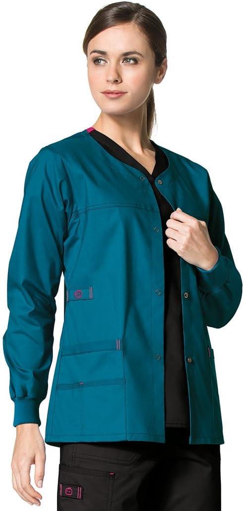 WonderWink Women’s Wonderflex Constance Snap Scrub Jacket(Real Teal)