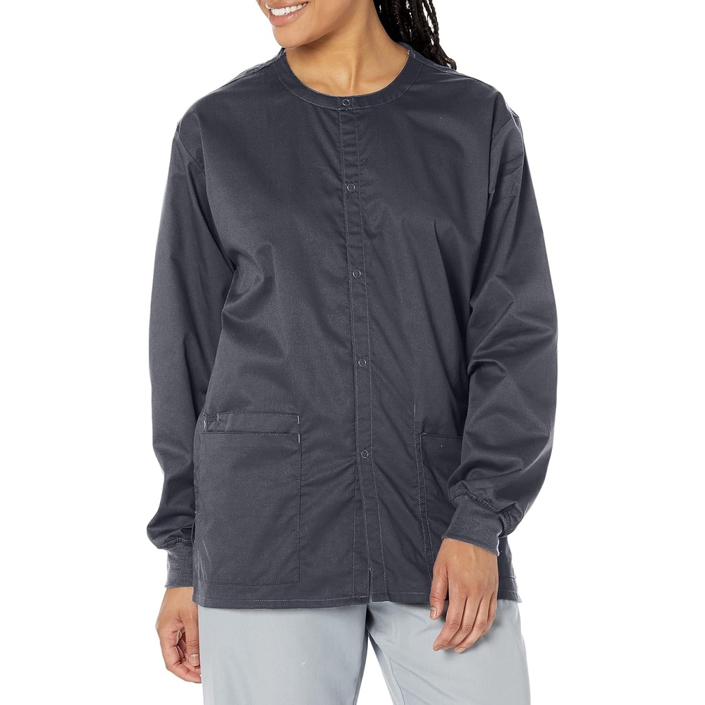 WonderWink Unisex Adult Unisex Snap Front Jacket(Pewter)
