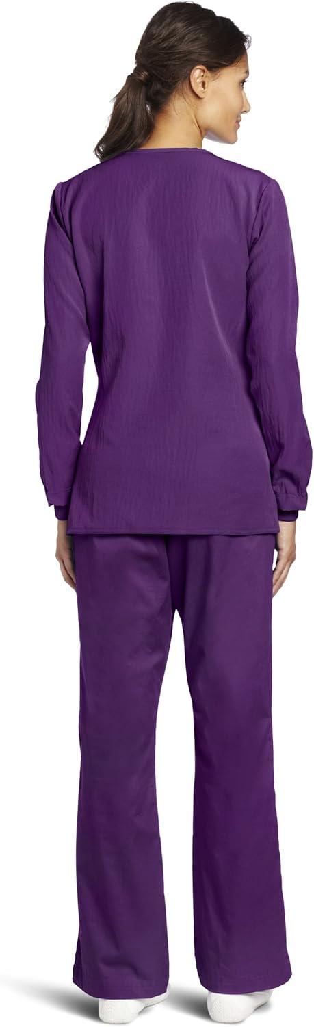 WonderWink Women’s Four-Stretch Sporty Button Front Scrub Jacket(Electric Violet)