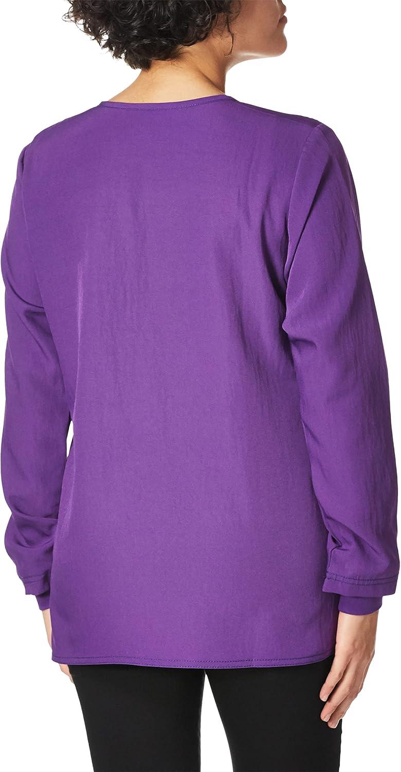 WonderWink Women’s Four-Stretch Sporty Button Front Scrub Jacket(Electric Violet)