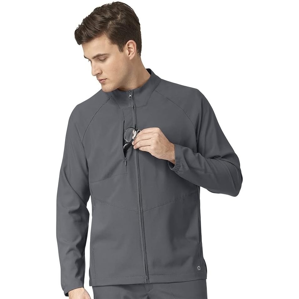 WINK W123 Men’s Zip Front Warm Up Jacket(Pewter)
