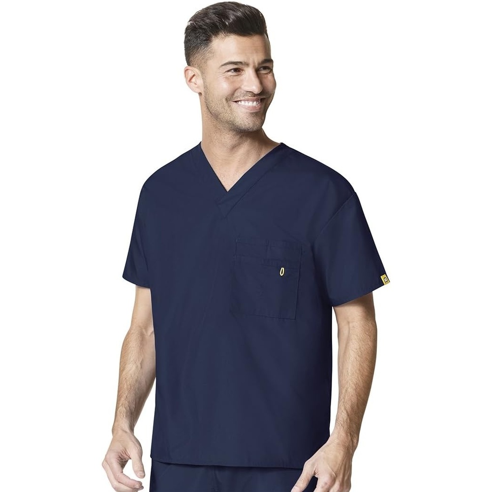 WonderWink unisex-adult Big The Alpha Unisex V-Neck Scrub Top, Navy, 3X-Large