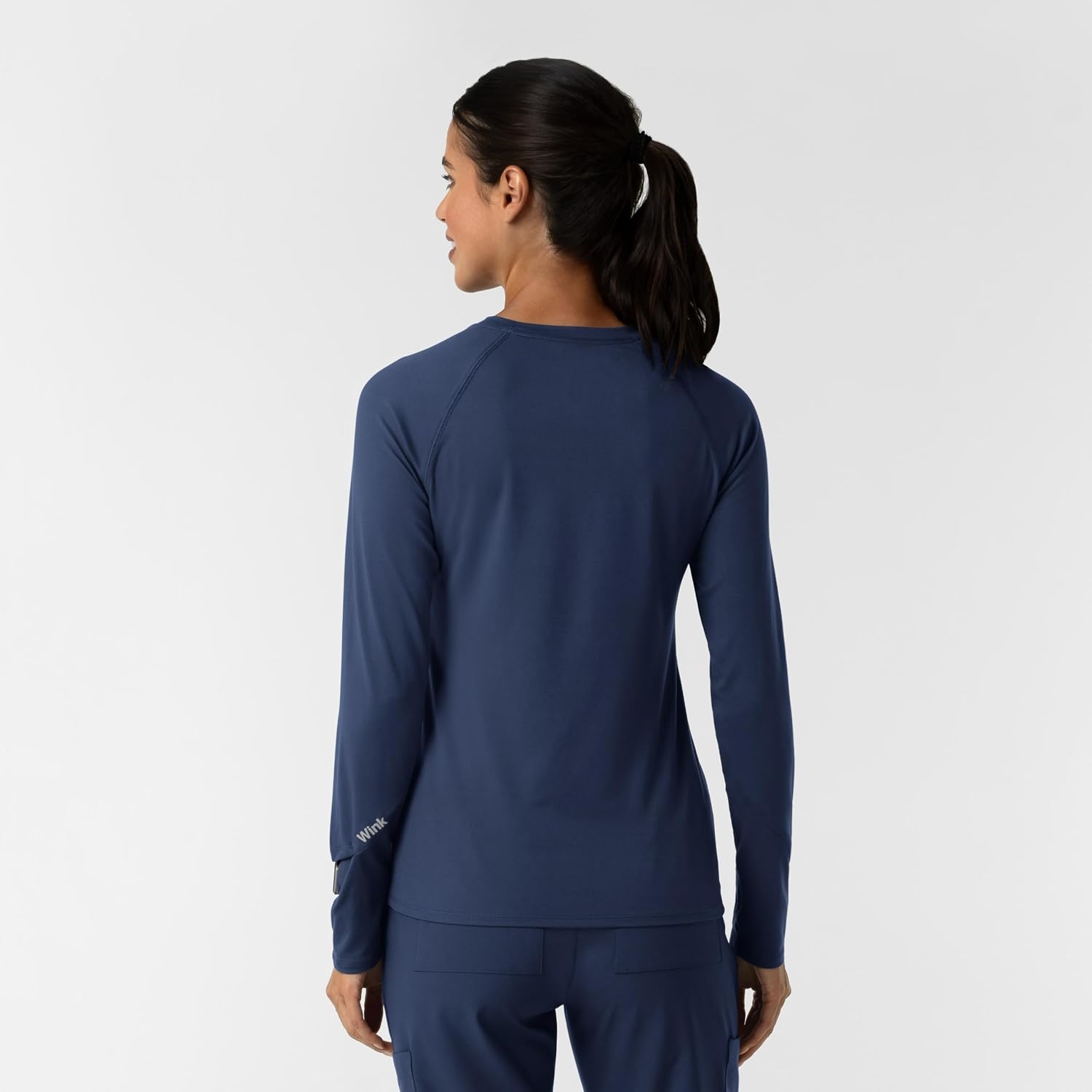Wink Layers Women’s Watch Window Long Sleeve Underscrub Top(Navy)