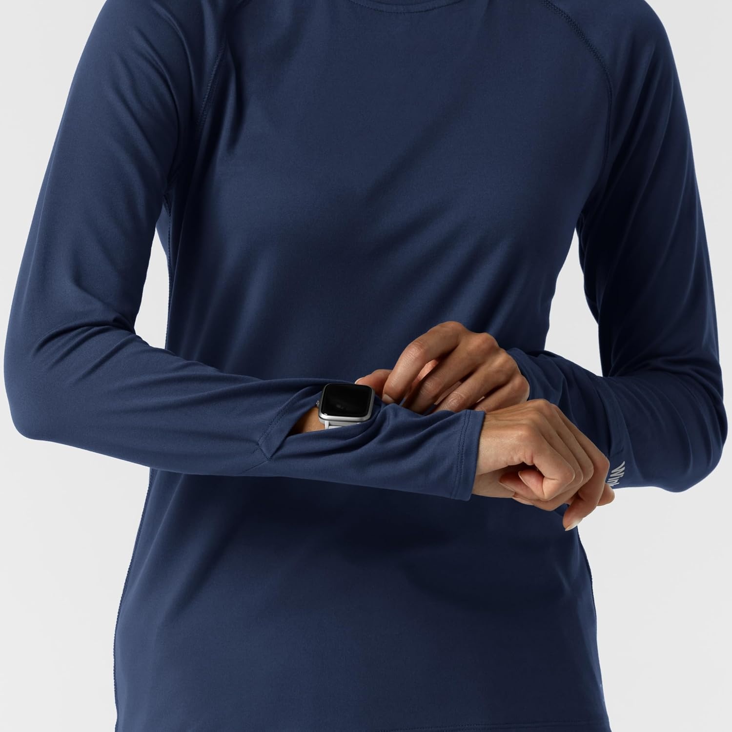 Wink Layers Women’s Watch Window Long Sleeve Underscrub Top(Navy)