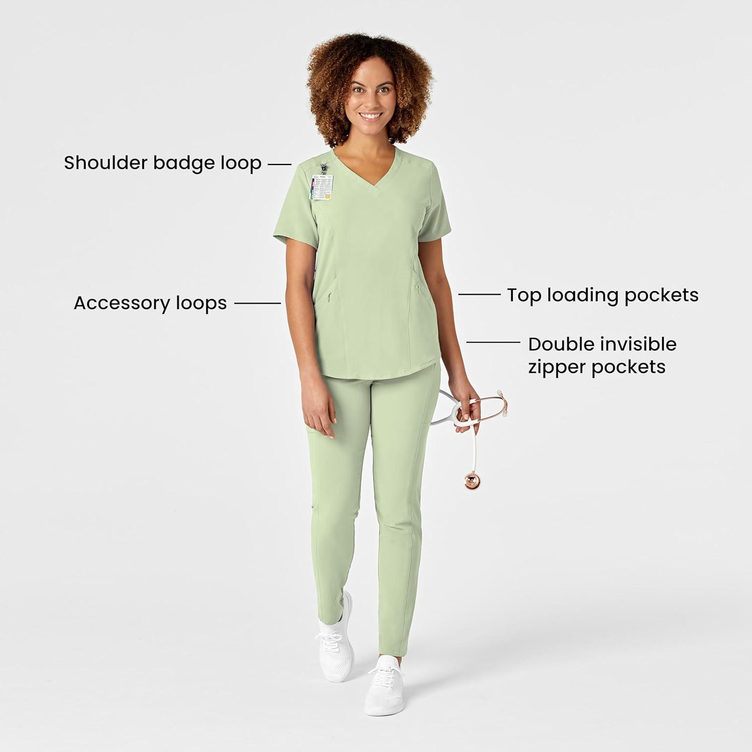 WonderWink Mens Women’s V-Neck Scrub Top(Fresh Mint)