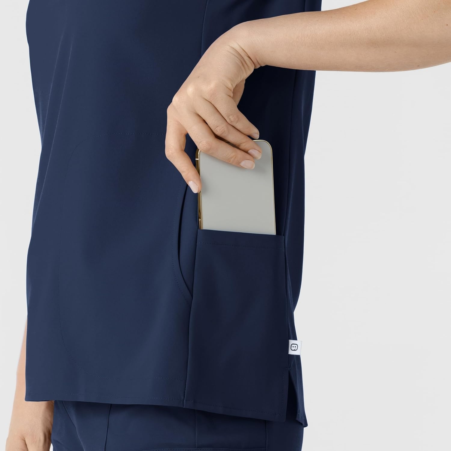 Wink Renew Women’s Mandarin Collar Scrub Top(Navy)