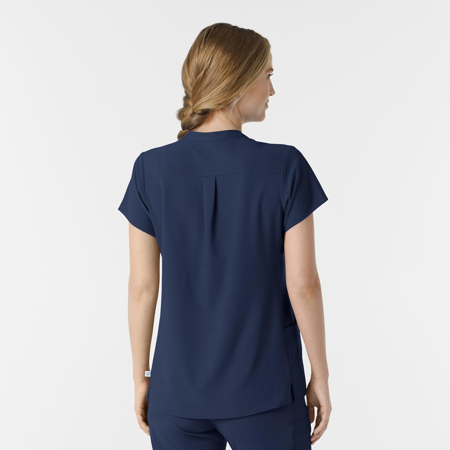 Wink Renew Women’s Mandarin Collar Scrub Top(Navy)