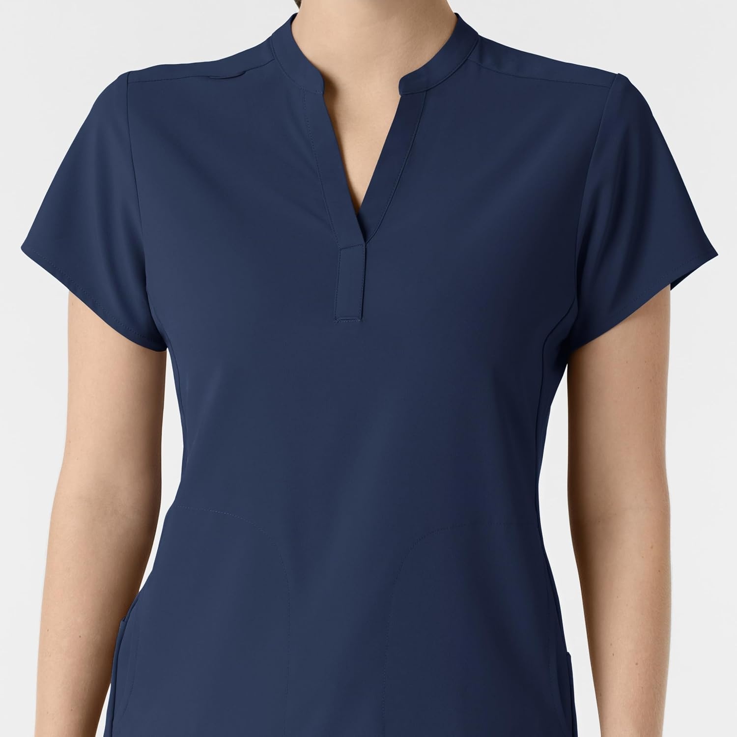 Wink Renew Women’s Mandarin Collar Scrub Top(Navy)