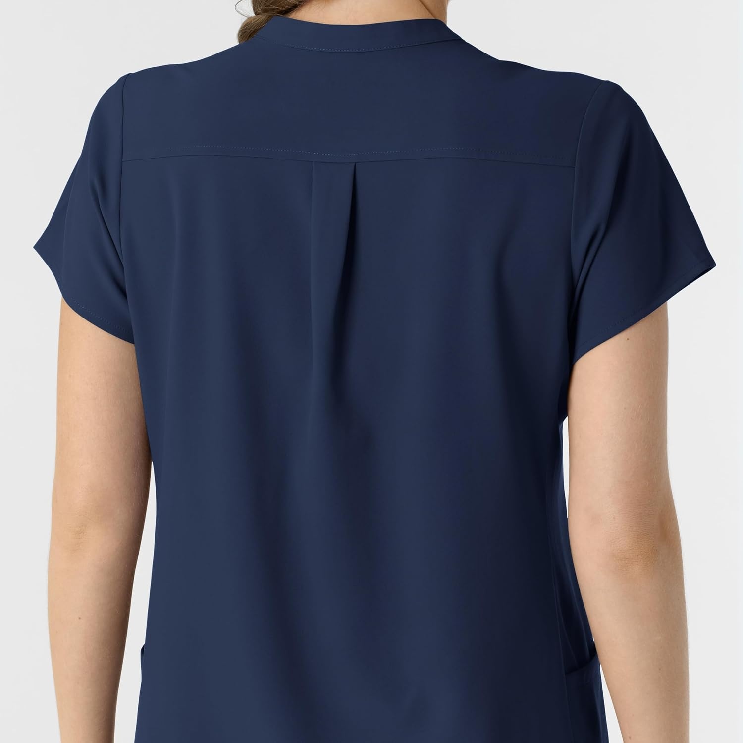 Wink Renew Women’s Mandarin Collar Scrub Top(Navy)