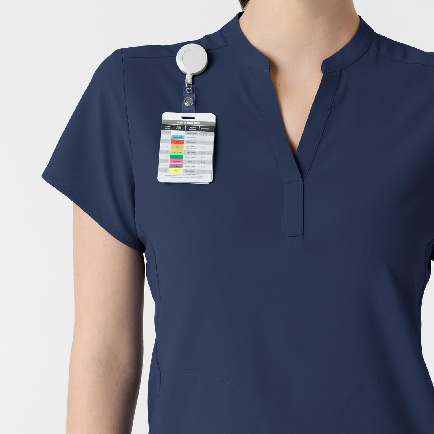 Wink Renew Women’s Mandarin Collar Scrub Top(Navy)