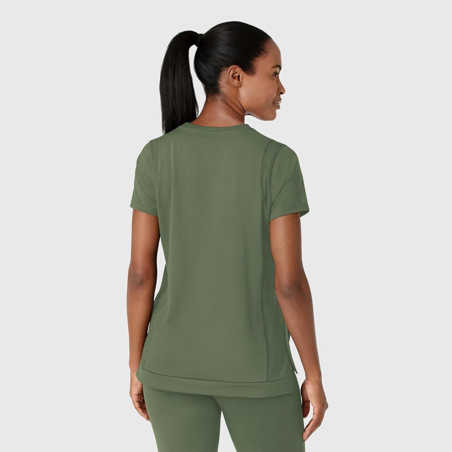 Wink Renew Women’s Flex-n-Reach Crew Neck Scrub Top(Olive)