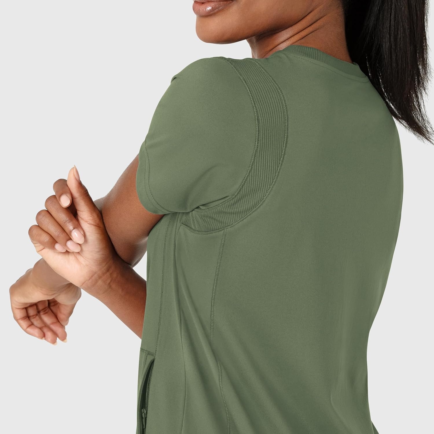 Wink Renew Women’s Flex-n-Reach Crew Neck Scrub Top(Olive)