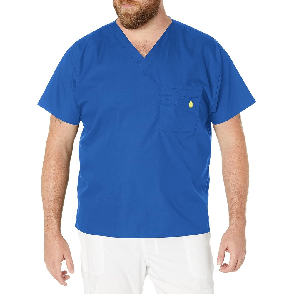 WonderWink unisex-adult Big The Alpha Unisex V-Neck Scrub Top, Royal, 3X-Large