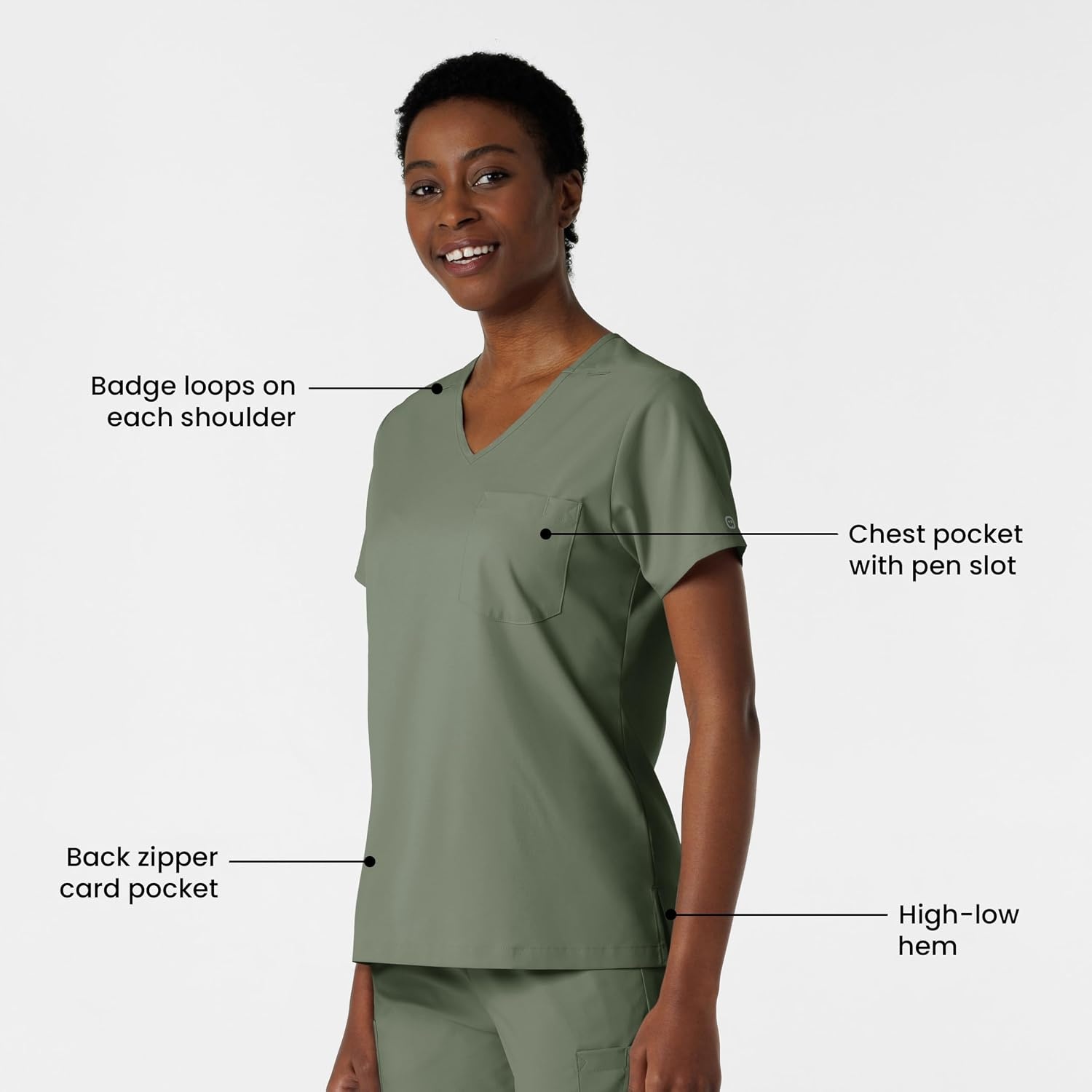 Wink Boundless Women’s Tuck-in Scrub Top(Sage)