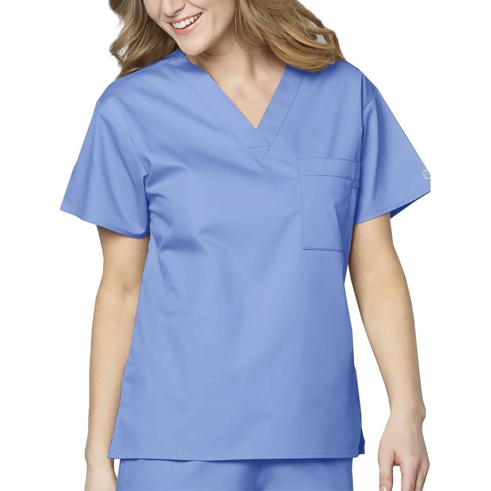 WonderWink womens Unisex V-neck Top Medical Scrubs Shirt, Ceil Blue, Small US