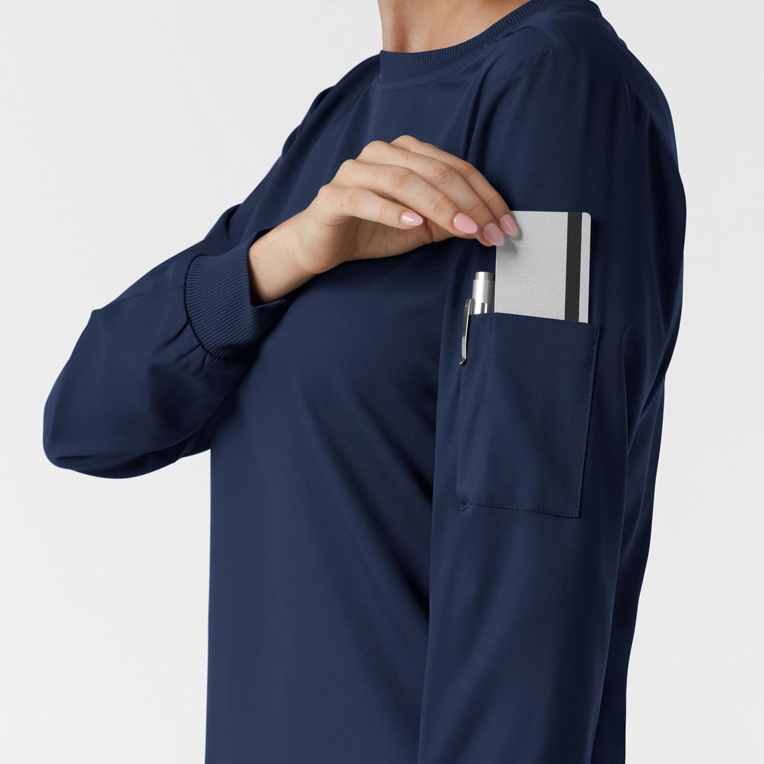 Wink Women’s Women’s Classic Long Sleeve Scrub Tee(Navy)