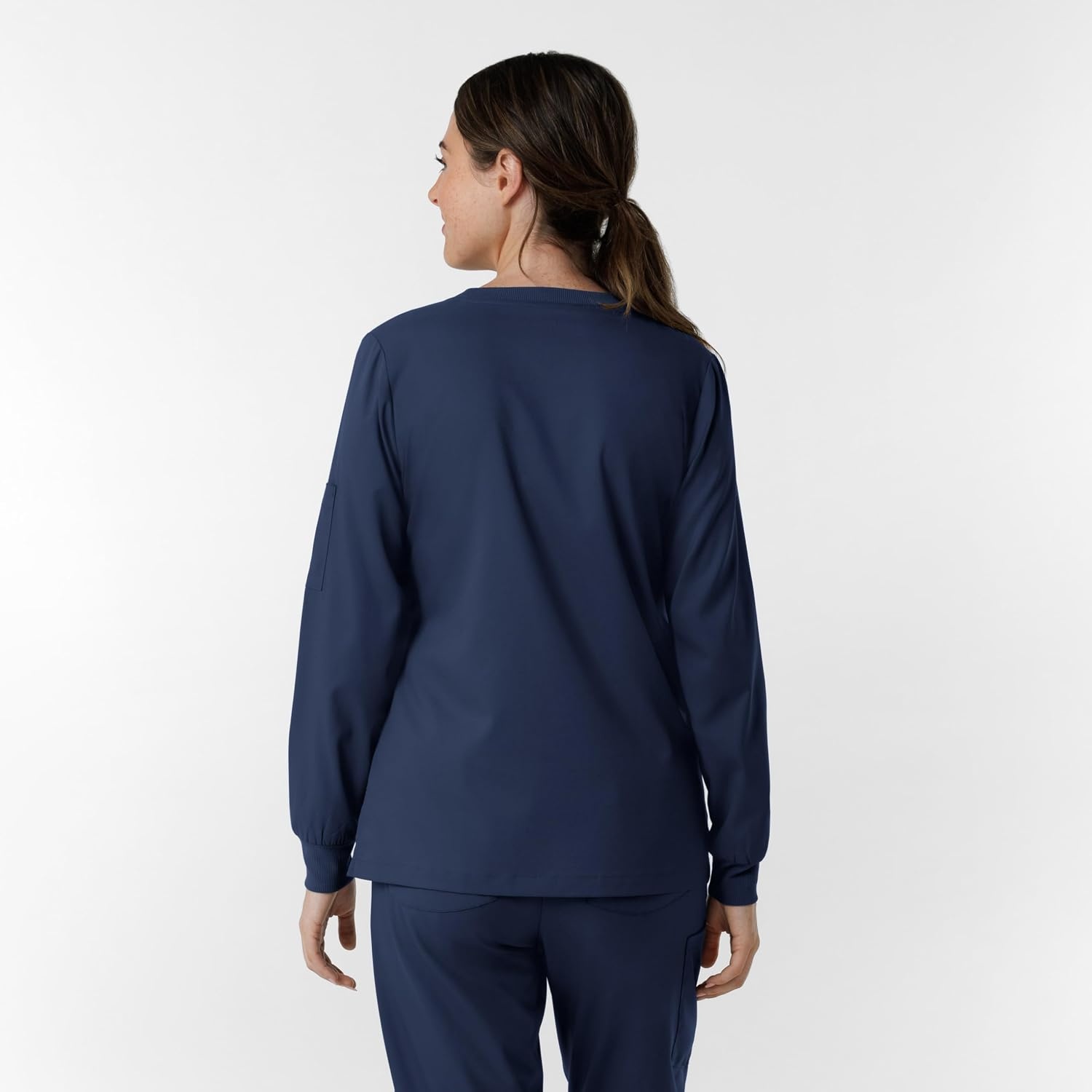 Wink Women’s Women’s Classic Long Sleeve Scrub Tee(Navy)