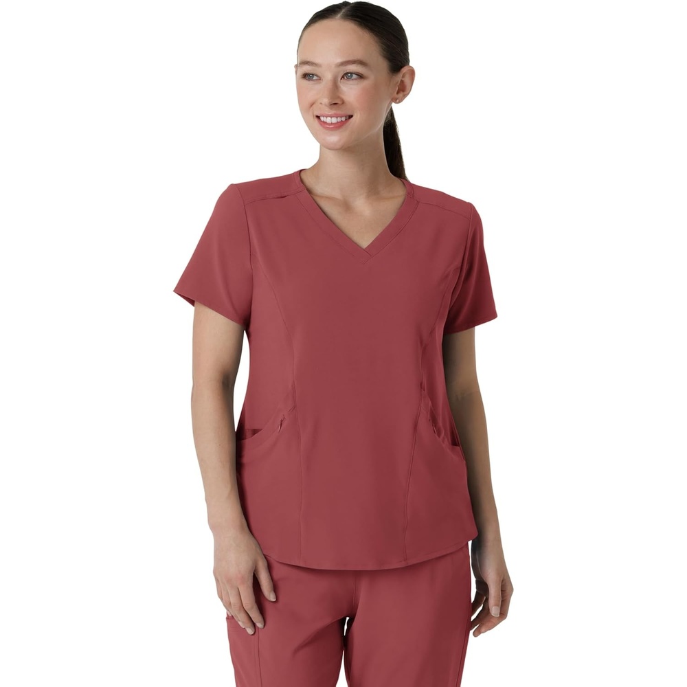 Wink Renew Women’s V-Neck Scrub Top(Ruby)