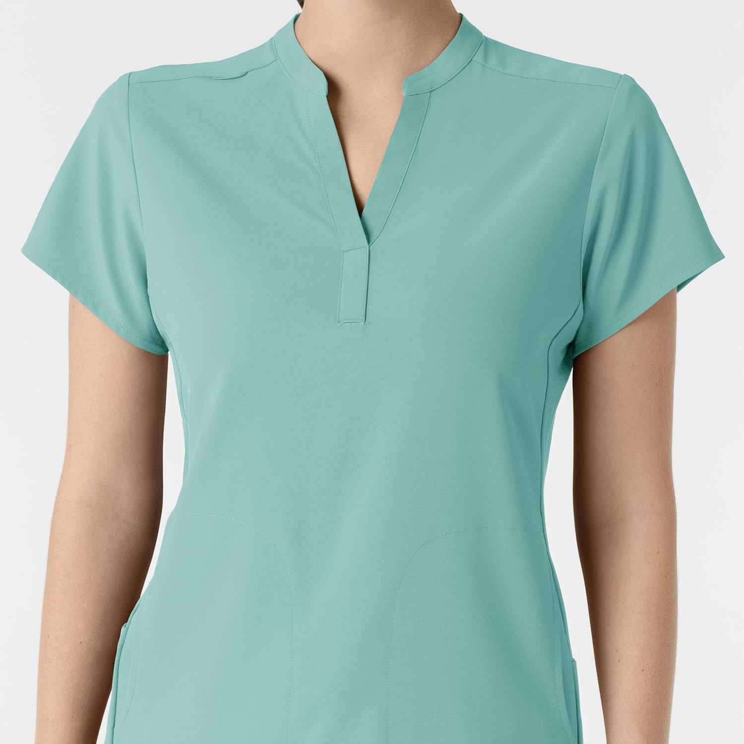 Wink Renew Women’s Mandarin Collar Scrub Top(Turquoise)