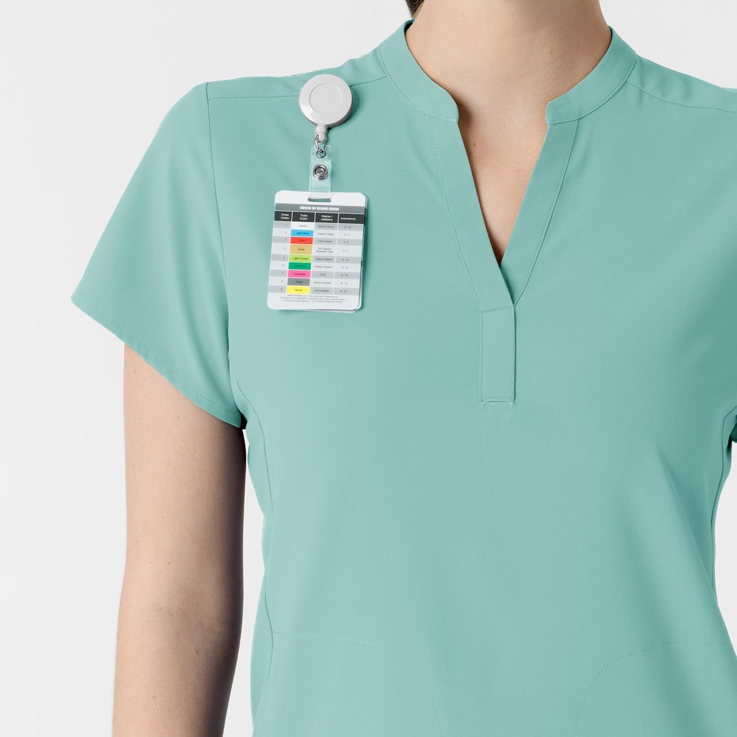 Wink Renew Women’s Mandarin Collar Scrub Top(Turquoise)