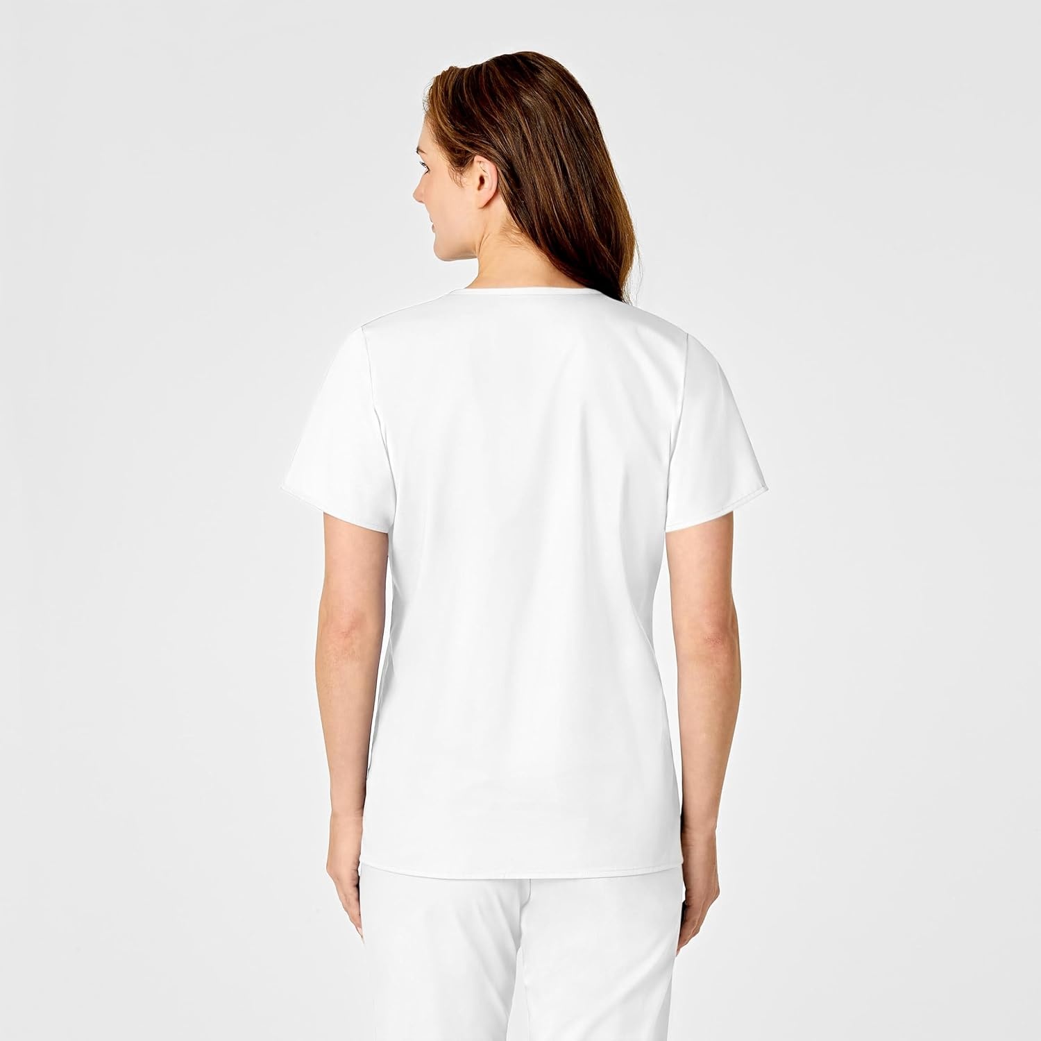 WINK WonderWORK Women’s Mock Wrap Scrub Top(White)